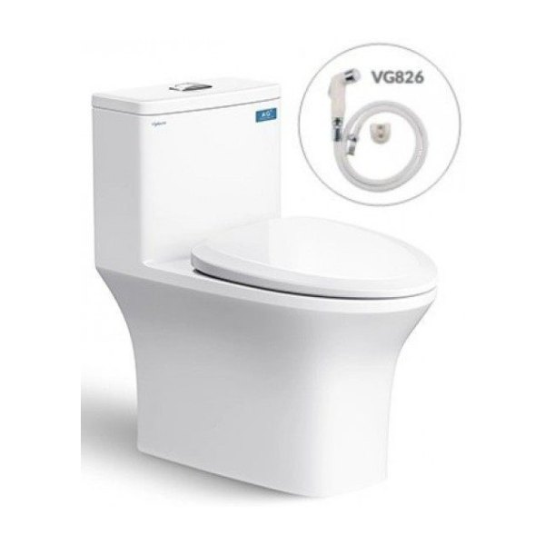 Bồn Cầu VIGLACERA V72 (V700) 1 Khối Nắp Êm Tặng Xịt