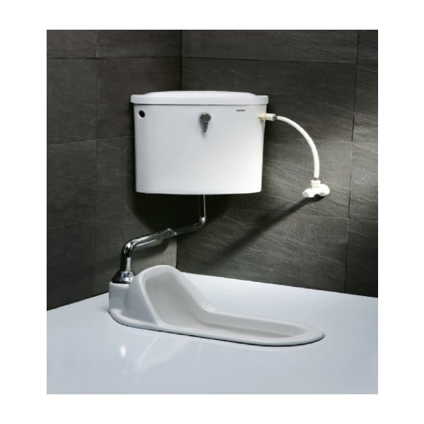 Bồn Cầu Xổm CAESAR CT1250 Kèm Thùng Nước Treo Tường