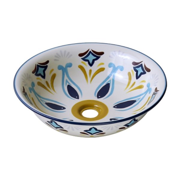 Chậu lavabo đặt bàn Kanly sứ hoa văn SU403