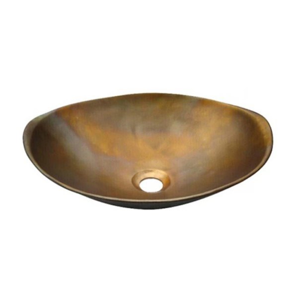 Chậu Lavabo Kanly BS048 đặt bàn đồng thau giả cổ 430x340x120 mm