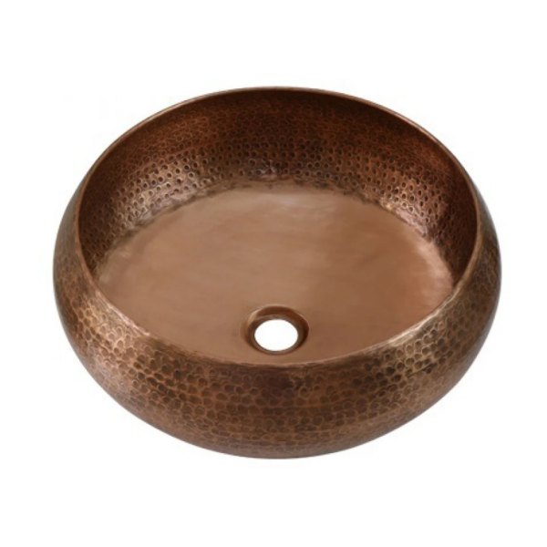 Chậu lavabo Kanly RSC121V đặt bàn đồng thau kiểu cổ tròn 420x160 mm