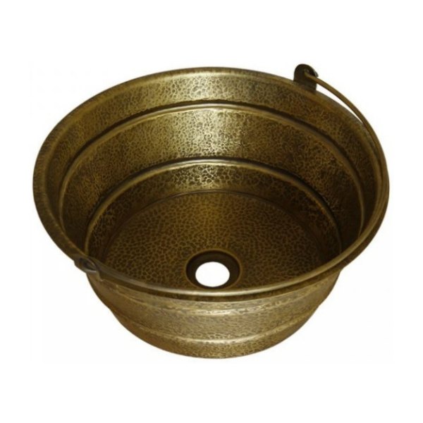 Chậu lavabo Kanly RSC411V đặt bàn đồng thau có quai xách 380x160 mm
