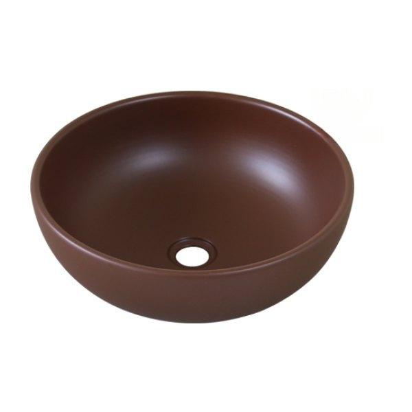 Chậu Lavabo Kanly SU511 Đặt Bàn Sứ Tròn Màu Nâu
