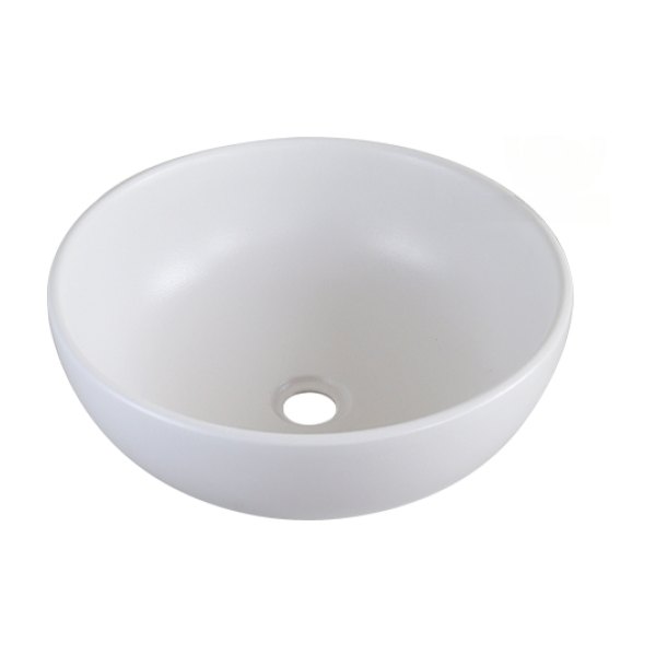 Chậu Lavabo Kanly SU513 Đặt Bàn Sứ Tròn Màu Trắng