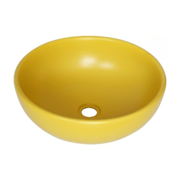 Chậu Lavabo Kanly SU514 Đặt Bàn Sứ Tròn Màu Vàng