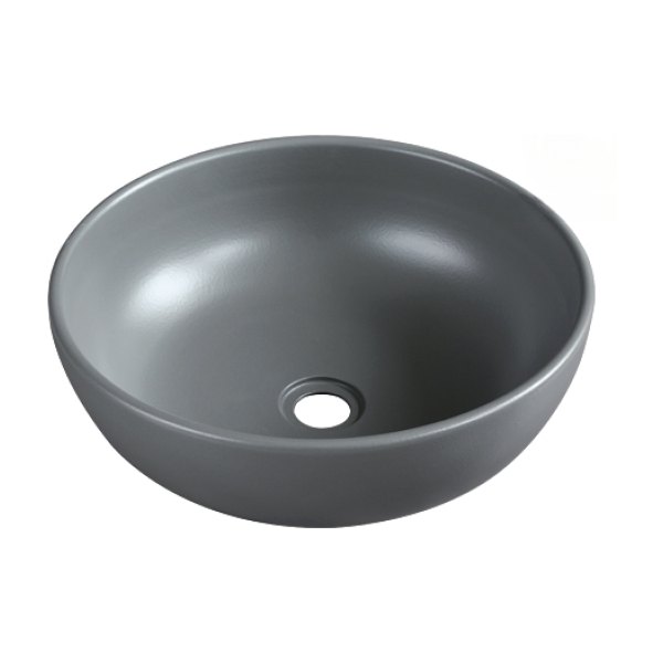 Chậu Lavabo Kanly SU517 Đặt Bàn Sứ Tròn Màu Xám