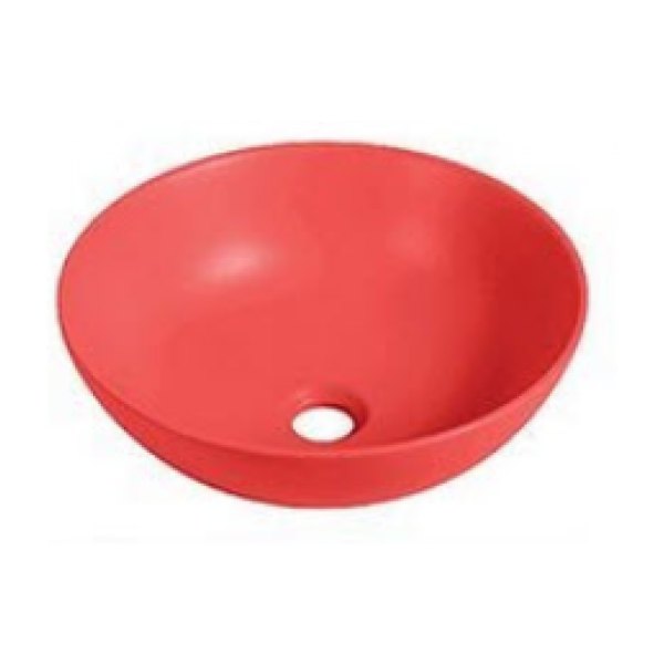 Chậu Lavabo Kanly SU518 Đặt Bàn Sứ Tròn Màu Đỏ