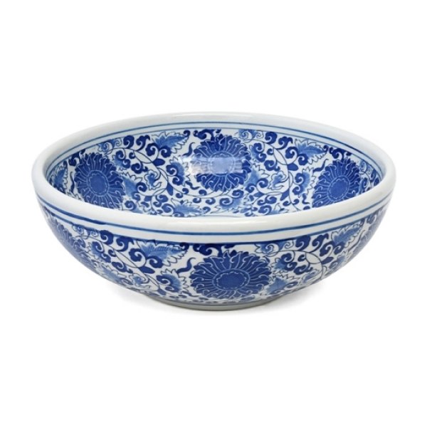 Chậu lavabo sứ hoa văn mỹ thuật SU121