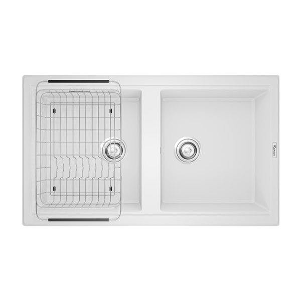 Chậu Rửa Bát Đá Granite KONOX Phoenix Smart 860 White Silver