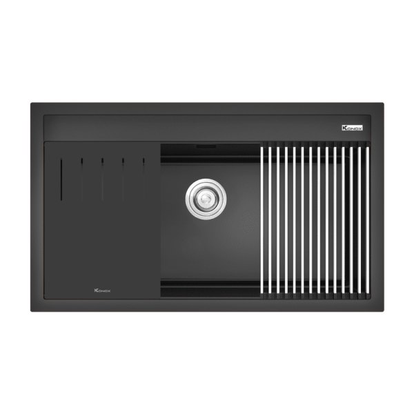 Chậu rửa bát đá Konox Granite Sink Terra 860S Black