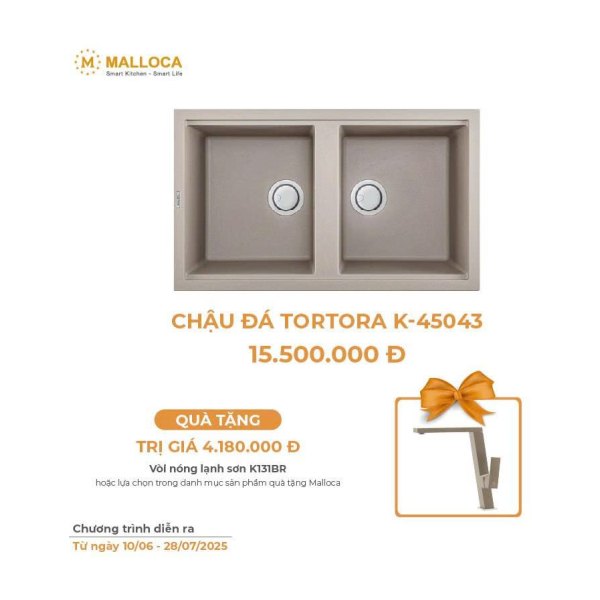 Chậu Rửa Chén Đá MALLOCA TORTORA K-45043 Màu Đất