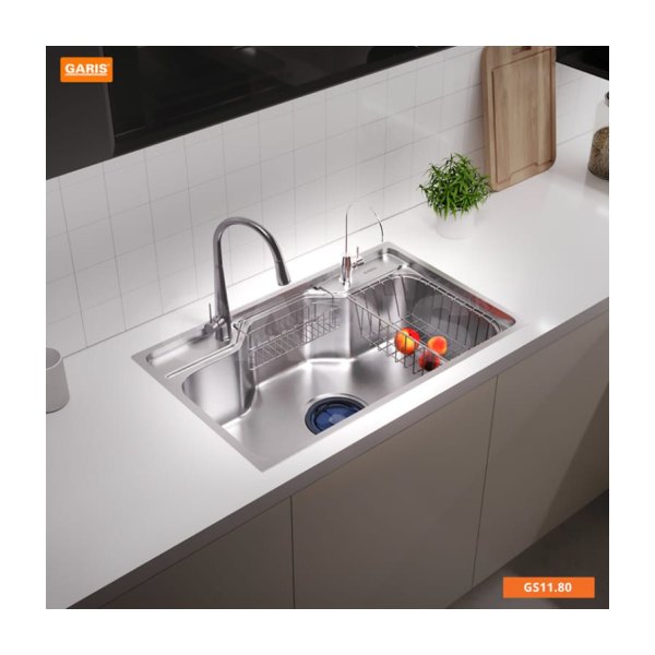 Chậu Rửa Chén GARIS GS11.80 Inox 1 Hộc To