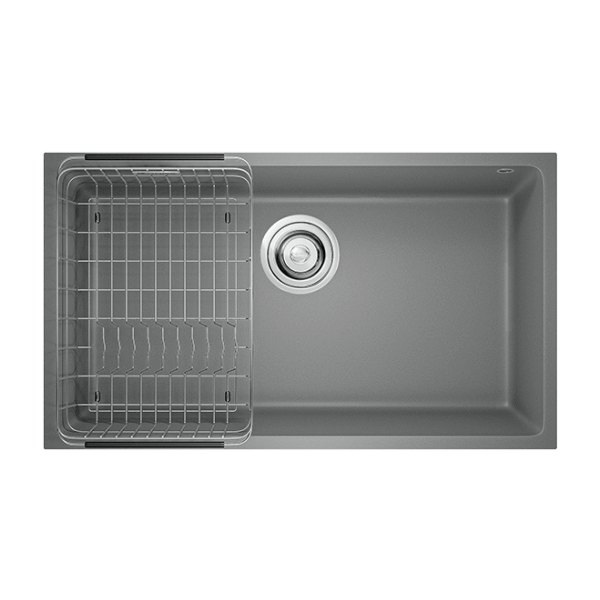 Chậu Rửa Chén KONOX NAROS 760S Grey Đá Granite 1 Hộc 760mm