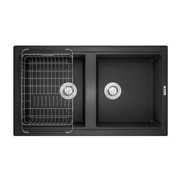 Chậu Rửa Chén KONOX PHOENIX 860 Black 2 Hộc Màu Đen
