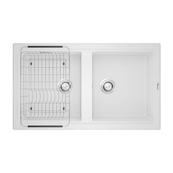 Chậu Rửa Chén KONOX PHOENIX 860 White Silver 2 Hộc Màu Trắng