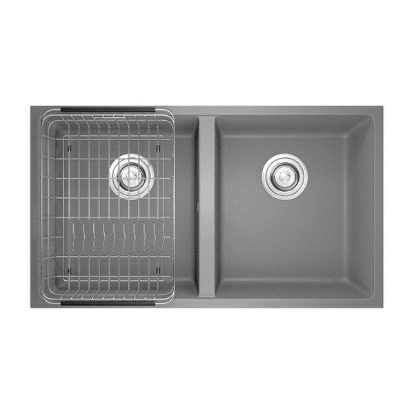 Chậu Rửa Chén KONOX VELOCI 760D Grey 2 Hộc Màu Xám