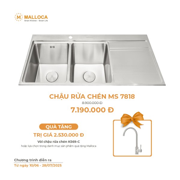 Chậu Rửa Chén MALLOCA MS 7818 INOX 304