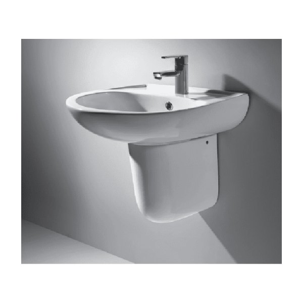 Chậu Rửa Lavabo BELLO BB - 800312 Treo Tường Kèm Chân Ngắn