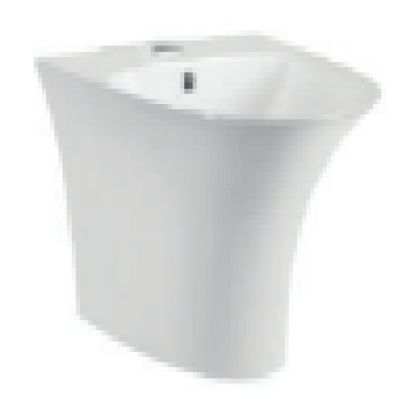 Chậu Rửa Lavabo BELLO BB - 800601 Treo Tường Liền Chân