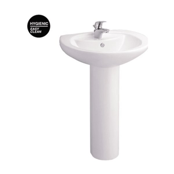 Chậu Rửa Lavabo COTTO C0107/C411 Treo Tường Kèm Chân Dài