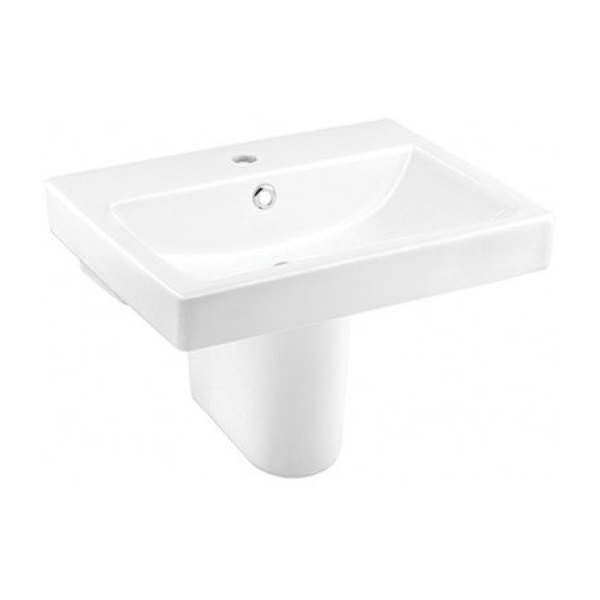 Chậu Rửa Lavabo COTTO C0156/C420 Treo Tường Kèm Chân Ngắn