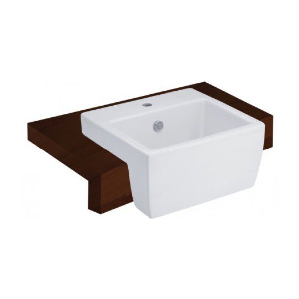 Chậu Rửa Lavabo COTTO C02217 Quado Bán Âm Bàn Kháng Khuẩn