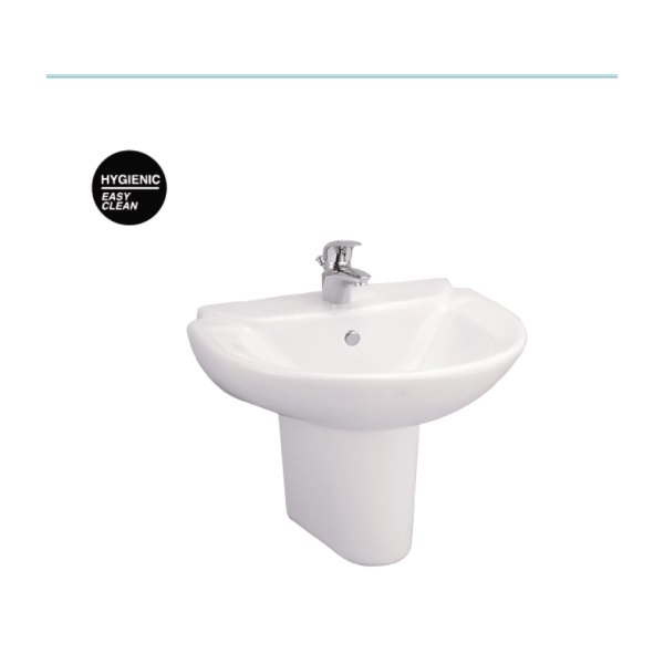 Chậu Rửa Lavabo COTTO C0237/C4201 Treo Tường Kèm Chân Ngắn