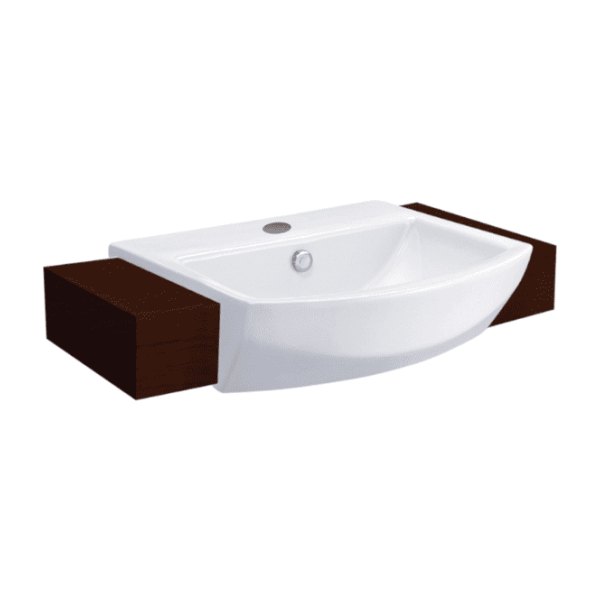 Chậu Rửa Lavabo COTTO C02427 Tetragon Bán Âm Bàn Kháng Khuẩn