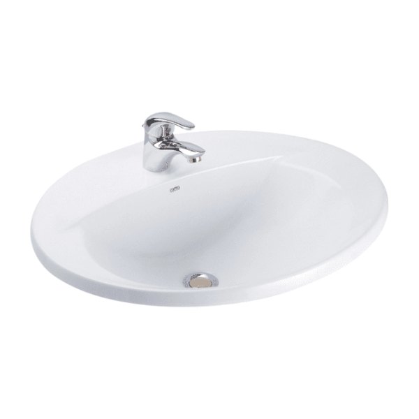 Chậu Rửa Lavabo COTTO C02607 Serena Dương Vành Kháng Khuẩn