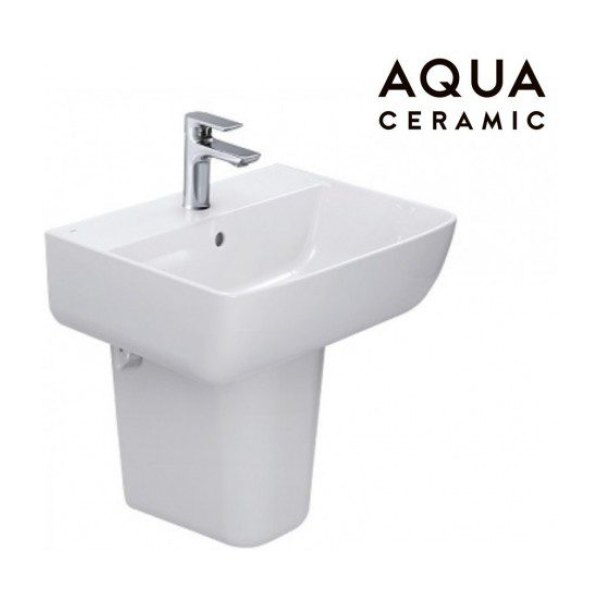 Chậu Rửa Lavabo INAX AL-312V/L-298VC Kèm Chân Ngắn Treo Tường Aqua Ceramic