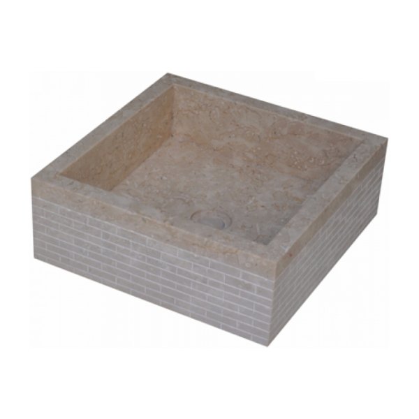 Chậu Rửa Mặt Lavabo Kanly MAR061I Đặt Bàn Đá Marble 400x150 mm
