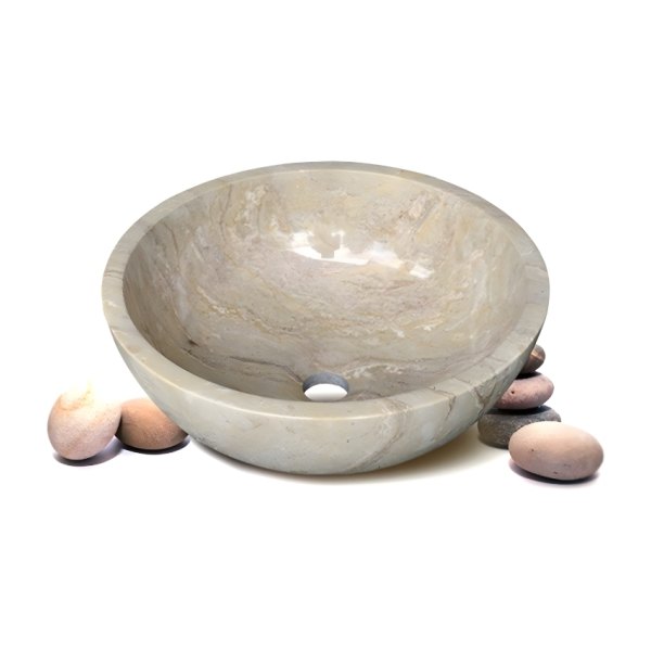 Chậu Rửa Mặt Lavabo Kanly MAR11N Đặt Bàn Đá Tự Nhiên 400x150 mm
