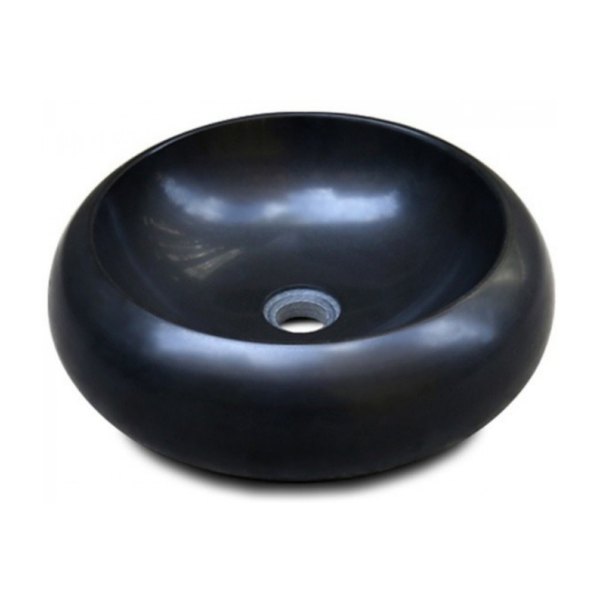 Chậu Rửa Mặt Lavabo Kanly MAR122V Đặt Bàn Đá Tự Nhiên Màu Đen 400x120 mm