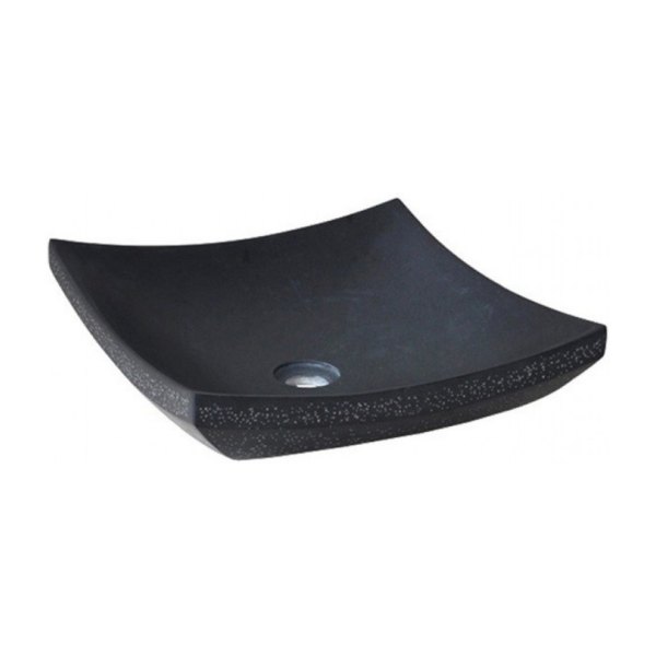 Chậu Rửa Mặt Lavabo Kanly MAR32V Đặt Bàn Đá Tự Nhiên 400x120 mm Màu Đen