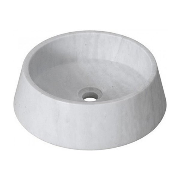Chậu Rửa Mặt Lavabo Kanly MAR43V Đặt Bàn Đá Màu Trắng Sữa 400x120 mm