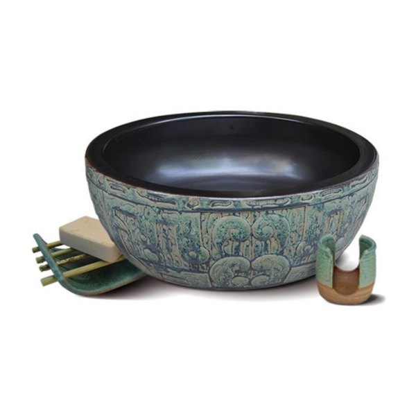 Chậu rửa mặt lavabo Kanly SU014 đặt bàn sứ mỹ thuật 400x150 mm