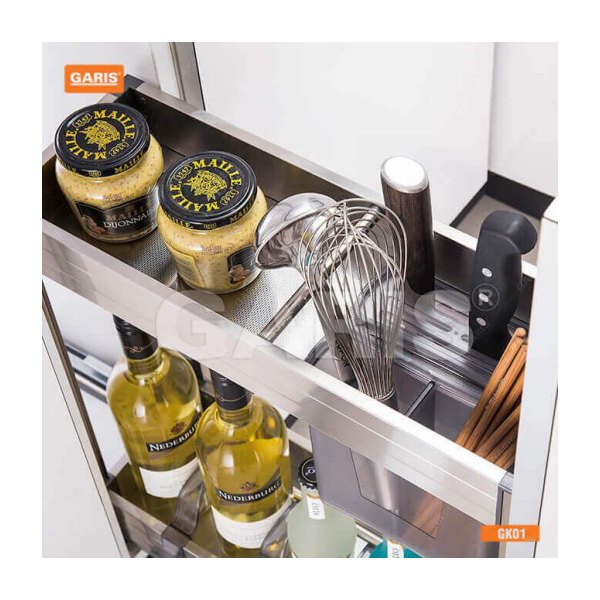 Giá Dao Thớt Gia Vị Chai Lọ GARIS GK01.20 Inox Nan Hộp Cánh Kéo 200mm