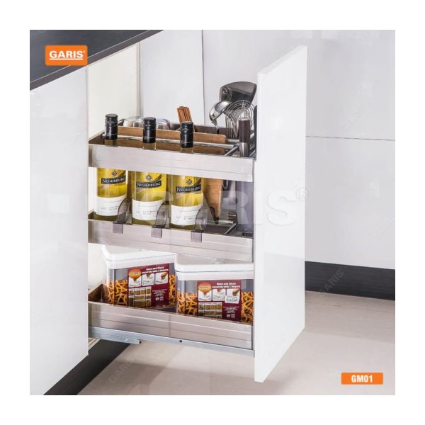 Giá Dao Thớt Gia Vị Chai Lọ GARIS GM01.30 Inox Nan Hộp Cánh Kéo 300mm