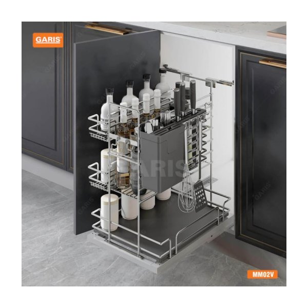 Giá Dao Thớt Gia Vị Chai Lọ GARIS MM02.30V Inox Bóng Gương Rộng 245mm