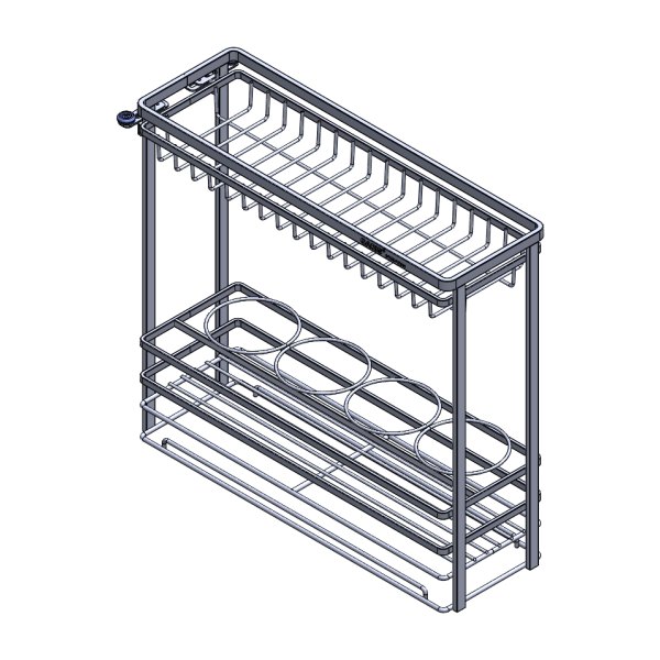 Giá Gia Vị Chai Lọ GARIS GK02.20E Inox Xước Mờ Nan Vuông Cánh Kéo 200mm