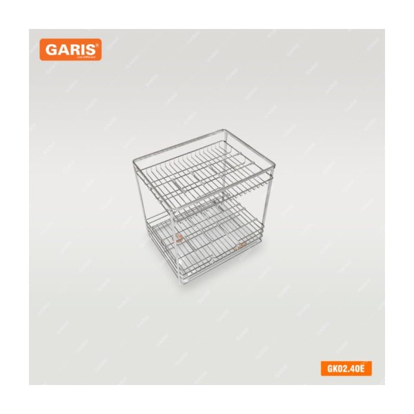 Giá Gia Vị Chai Lọ GARIS GK02.40E Inox Xước Mờ Nan Vuông Cánh Kéo 400mm
