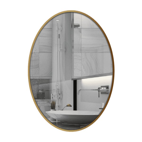 Gương GLS F12E30 Ellipes Viền Nhôm Vàng Gold Dòng F 50x70cm