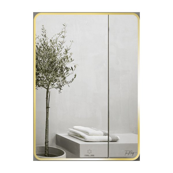 Gương GLS F12R30 Chữ Nhật Viền Nhôm Vàng Gold Dòng F 50x70cm