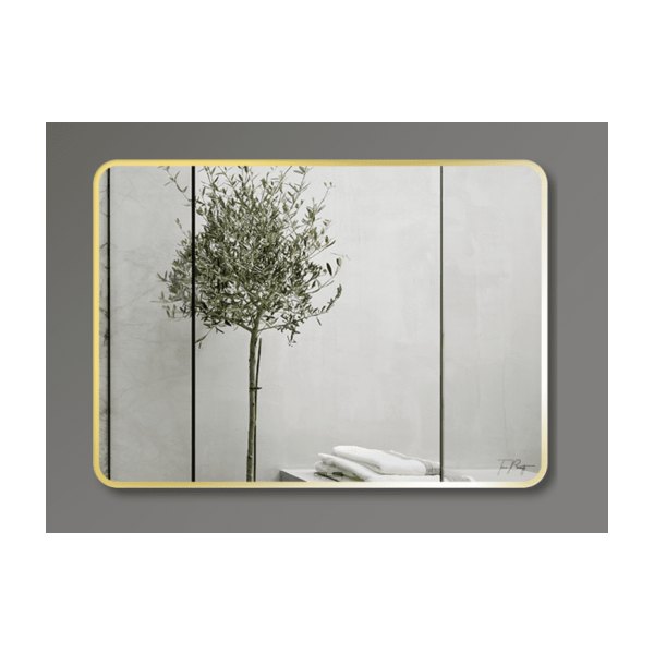 Gương GLS F13R60 Chữ Nhật Viền Nhôm Vàng Hồng Rose Dòng F Ngang 80x60cm