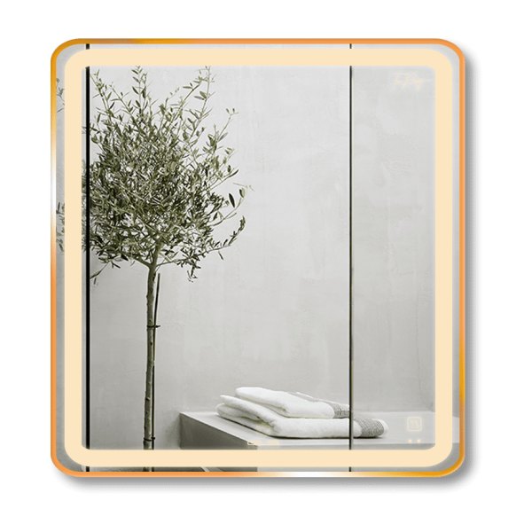 Gương Led GLS Q21S25 Vuông Viền Nhôm Đen Dòng Q 60x60cm