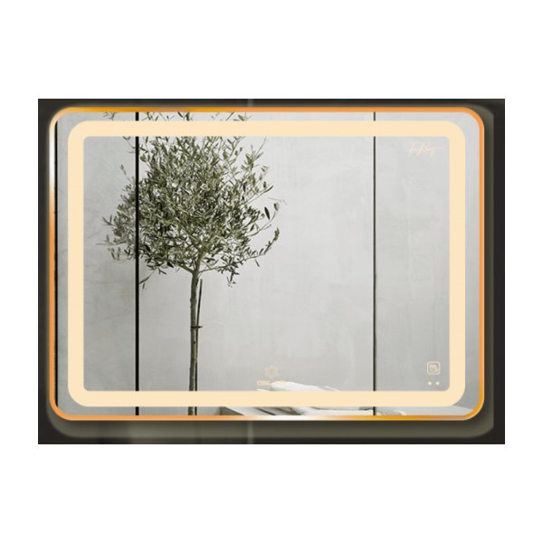 Gương Led GLS Q23R65 Chữ Nhật Viền Nhôm Vàng Hồng Rose Dòng Q 80x60cm