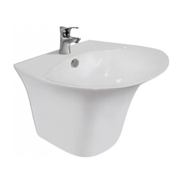 Lavabo VIGLACERA V63 Treo Tường Liền Khối Chân Ngắn