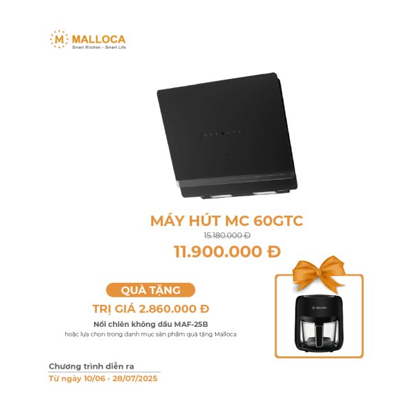 Máy Hút Mùi MALLOCA MC 60GTC Áp Tường