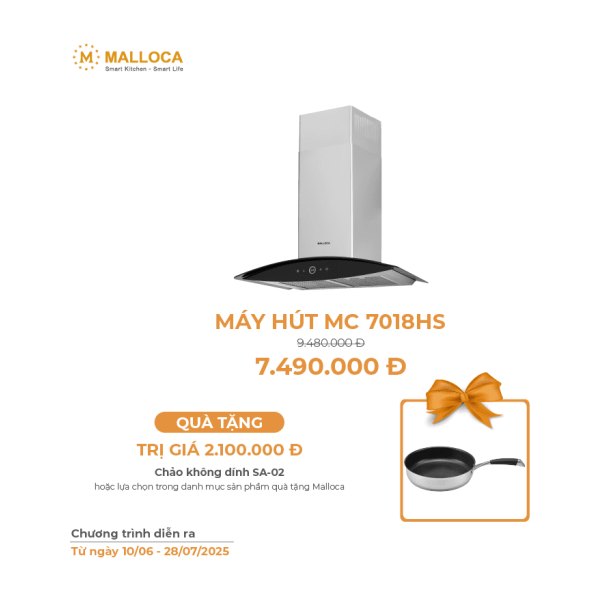Máy Hút Mùi MALLOCA MC 7018HS Áp Tường