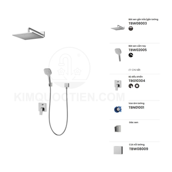 Sen tắm âm tường TOTO TBG10304VA/TBN01001B/TBW08003A/TBW02005V/TBW08009A nóng lạnh